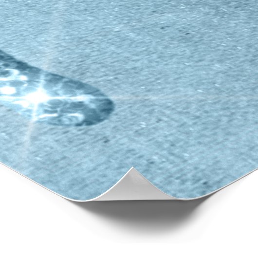 Metallic ijsblauwe druppel | Glitzy Glam Glitter M Poster (Hoek)