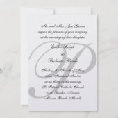 Metallic ijswitboek Monogram bruiloft uitnodigen Kaart (Achterkant)