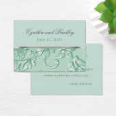 Metallic in reliëf gezette look Damask in Mint Gre Visitekaartjes (Bureau)