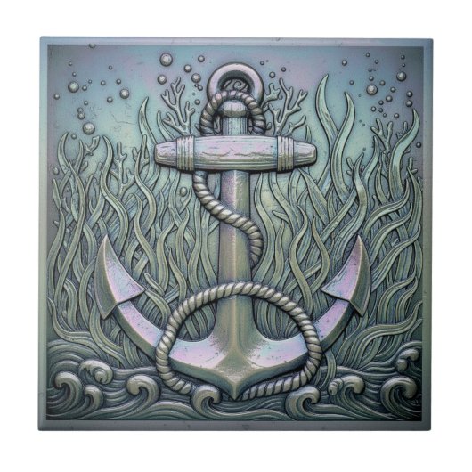 Metallic Iridescent Anchor D1223 Tegeltje (Voorkant)