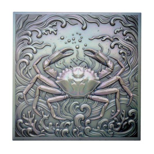 Metallic Iridescent Crab D1223 Tegeltje (Voorkant)