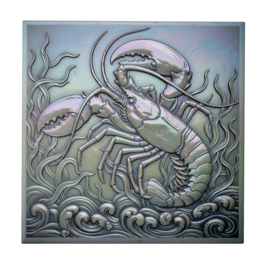 Metallic Iridescent Lobster D1223 Tegeltje (Voorkant)