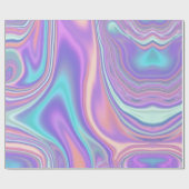 Metallic Iridescent Rainbow Pink Aqua Purple Cadeaupapier (Vlak)