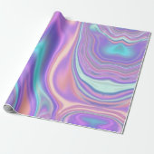 Metallic Iridescent Rainbow Pink Aqua Purple Cadeaupapier (Uitgerold)