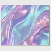 Metallic Iridescent Rainbow Pink Aqua Purple Cadeaupapier (Vlak)