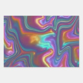 Metallic Iridescent Rainbow Pink Aqua Purple Inpakpapier Vel (Voorkant 3)