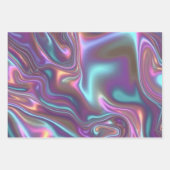 Metallic Iridescent Rainbow Pink Aqua Purple Inpakpapier Vel (Voorkant 2)