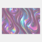 Metallic Iridescent Rainbow Pink Aqua Purple Inpakpapier Vel (Voorkant)