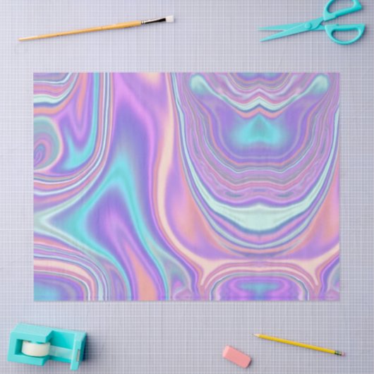 Metallic Iridescent Rainbow Pink Aqua Purple Tissuepapier (Craft)