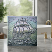Metallic Iridescent Sailing Ship D1223 Tegeltje
