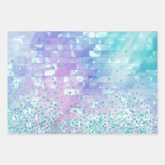 Metallic Iriserende parelmoer shimmer girly Inpakpapier Vel (Voorkant 3)