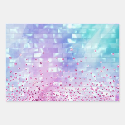 Metallic Iriserende parelmoer shimmer girly Inpakpapier Vel (Voorkant)