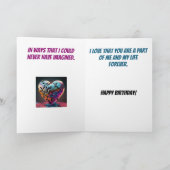 Metallic je maakt me puzzel hart verjaardag kaart (Binnen)