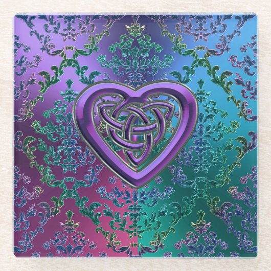 Metallic kant met Celtic Heart Onderzetter (Voorkant)