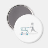 Metallic karakter winkelwagen trolly concept magneet (Voorkant / Achterkant)