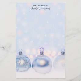 Metallic kerstballen Magische Foto Briefpapier