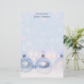 Metallic kerstballen Magische Foto Briefpapier (Staand voorkant)