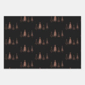 Metallic kerstbomen Black Inpakpapier Vel (Voorkant)