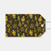 Metallic kerstcollage cadeaulabel (Voorkant (Horizontaal))