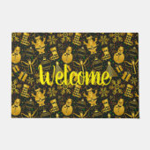 Metallic kerstcollage deurmat (Voorkant)