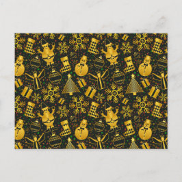 Metallic kerstcollage feestdagenkaart