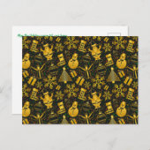 Metallic kerstcollage feestdagenkaart (Voorkant / Achterkant)