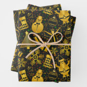 Metallic kerstcollage inpakpapier vel (In situ)