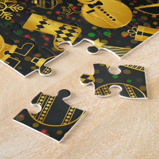 Metallic kerstcollage legpuzzel (Zijkant)