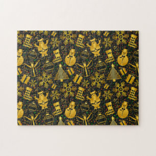 Metallic kerstcollage legpuzzel