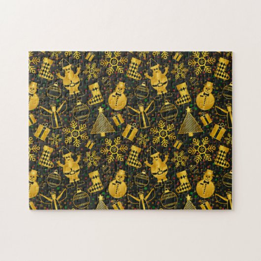 Metallic kerstcollage legpuzzel (Horizontaal)