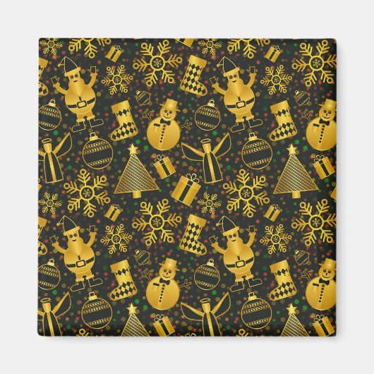 Metallic kerstcollage magneet (Voorkant)