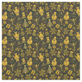 Metallic kerstcollage stof