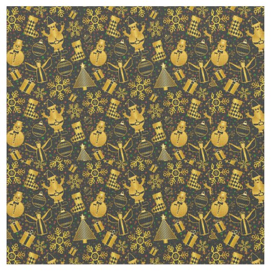 Metallic kerstcollage stof (Close Up)