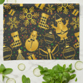 Metallic kerstcollage theedoek (Gevouwen)