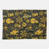 Metallic kerstcollage theedoek (Horizontaal)