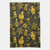 Metallic kerstcollage theedoek (Verticaal)