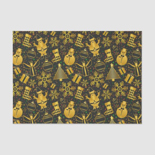 Metallic kerstcollage tissuepapier (Voorkant)