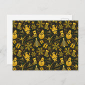 Metallic kerstfeestdag Briefkaart (Voorkant / Achterkant)