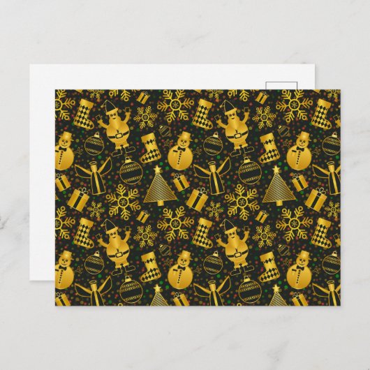 Metallic kerstfeestdag Briefkaart (Voorkant / Achterkant)