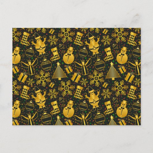 Metallic kerstfeestdag Briefkaart (Voorkant)