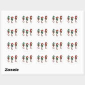 Metallic kerstseahorse Trio Ronde Sticker (Vel)