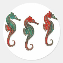 Metallic kerstseahorse Trio