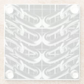 Metallic kettingpatroon glazen onderzetter (Achterkant)