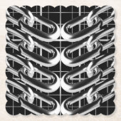Metallic kettingpatroon kartonnen onderzetters (Voorkant)