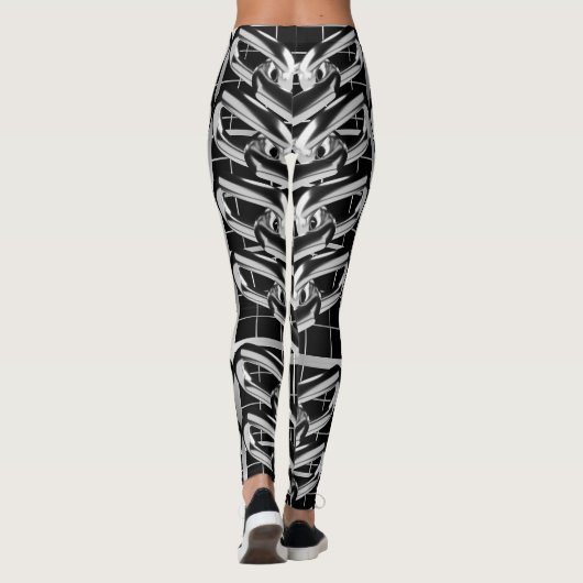 Metallic kettingpatroon leggings (Achterkant)