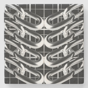 Metallic kettingpatroon stenen onderzetter