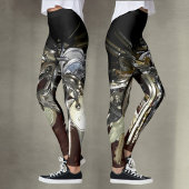 Metallic Keys Steampunk Chic Leggings