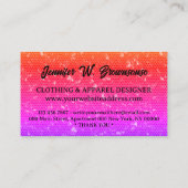 Metallic Kleurrijke T Shirt Print Kleding Kleding  Visitekaartje (Achterkant)