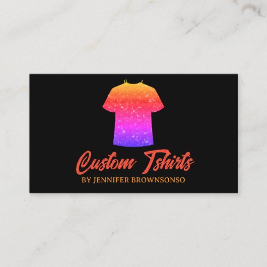 Metallic Kleurrijke T Shirt Print Kleding Kleding  Visitekaartje (Voorkant)