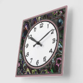 Metallic Kleurrijke Wervels Deco Vierkante Muur Kl Vierkante Klok (Hoek)